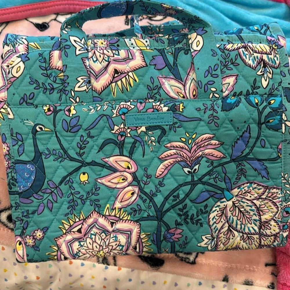 Vera Bradley Teal and Pink Floral Toiletry bag